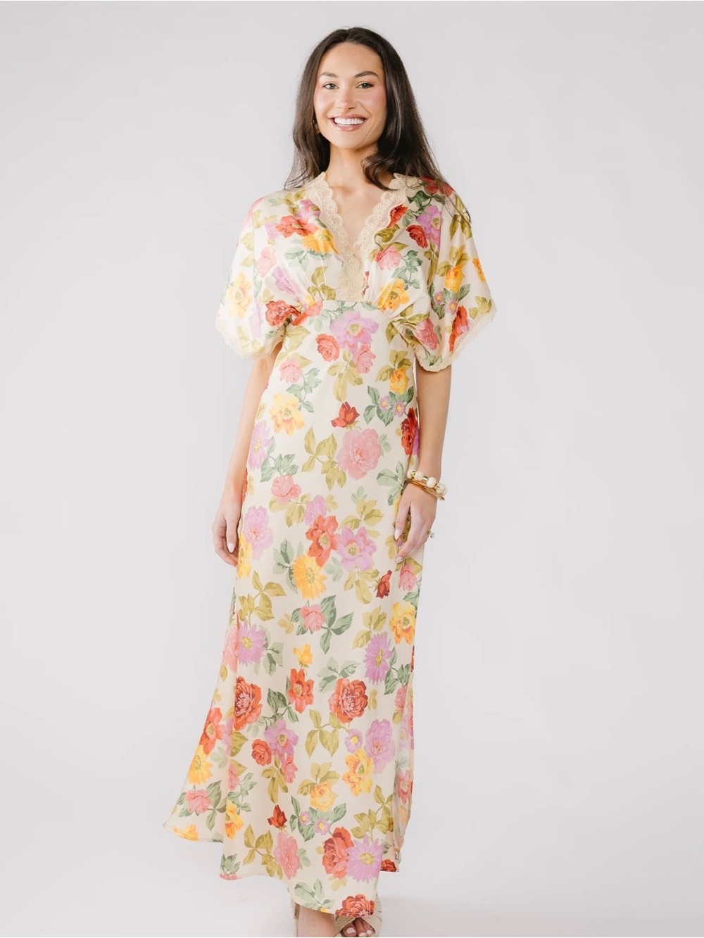 Brand New Fanciful Floral Maxi Dress